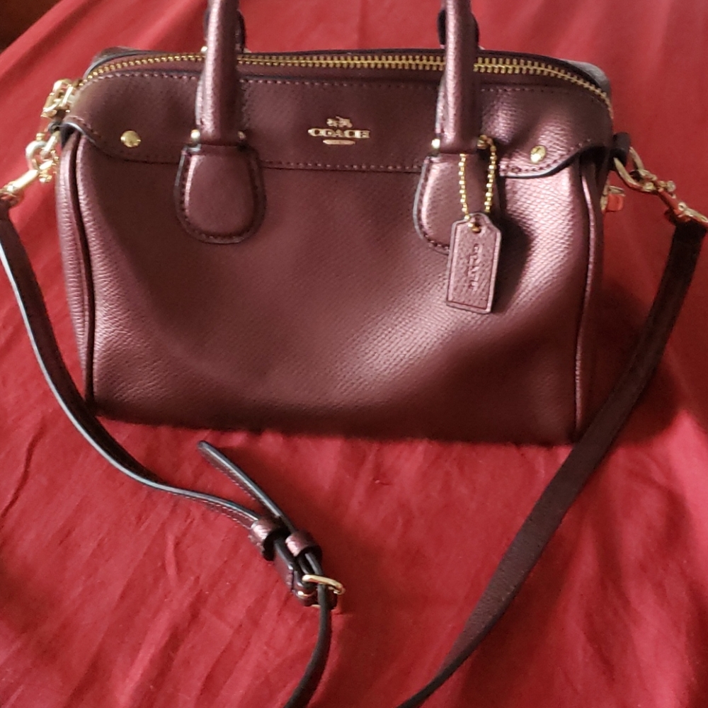 Baby Bennett Mini Burgundy Coach Handbag